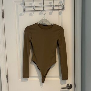 Zara Olive Green Long Sleeve Bodysuit